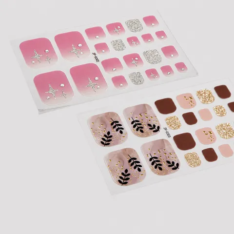 Adesivi per Unghie dei Piedi 3D Impermeabili Glitter Strass Involucri per Nail Art dei Piedi Carini Decalcomanie di Smalto per Unghie per Donne Decorazione dei Piedi