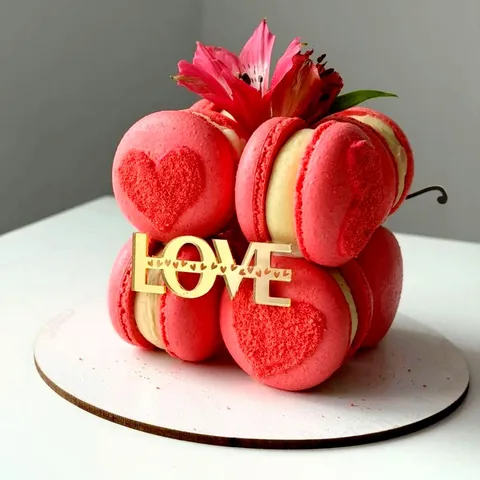 Estilo INS Acrílico Corazón Amor Adorno de Tarta Espejo Dorado Insertador Cupcake Día de San Valentín Fiesta Postres