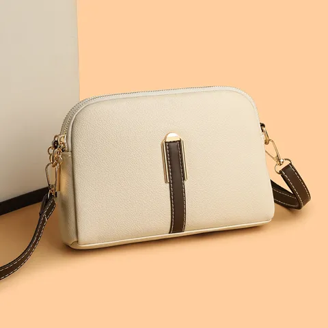 Borsa a Tracolla da Donna in Pelle a Conchiglia Colore a Contrasto Mini Custodia per Telefono Fibbia in Metallo Borsa Casual per Pendolarismo Quotidiano