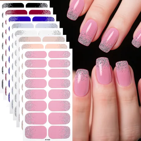 Involucri per Smalto per Unghie con Glitter Sfumati Adesivi per Nail Art con Lime per Unghie per Donna Manicure