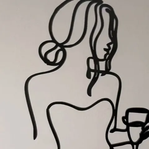 Decorazione per Torte in Acrilico Moderno Minimalista Silhouette Femminile Linea Arte Ornamento per Compleanno Matrimonio Festa