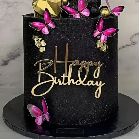 Acryl Happy Birthday Tortenstecker Gold Silber Acryl Dessert Tisch Deko Moderner Künstlerischer Torten Deko Für Geburtstagsparty