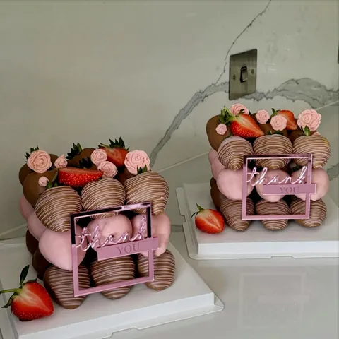 Décoration de Gâteau Thank You en Acrylique Miroir pour Fête des Mères Action de Grâce Journée de la Femme Or Rose