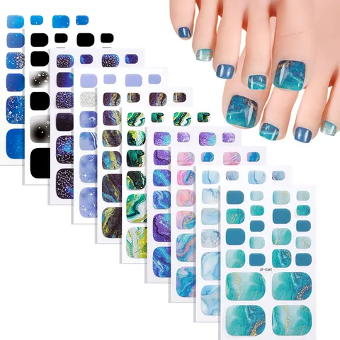 Sterrenhemel Verloop Teennagelnickers Waterdicht Foliedruk Ster Maan Nagelfolies Voor Vrouwen Voetkunst