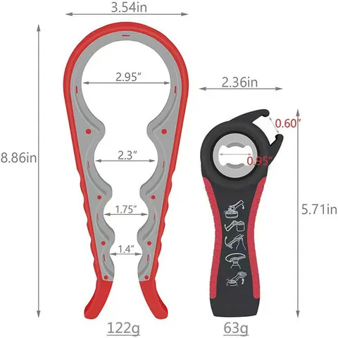 Ouvre-bouteille Multifonctionnel Ouvre-bocal en Plastique Ouvre-boîte Manuel Antidérapant Ensemble d'Outils de Cuisine pour Maison