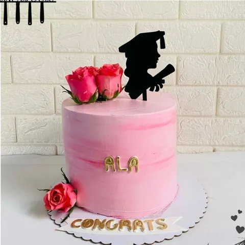 Acrylic Graduation Cake Topper Silhouette Congrats Grad Doctor Hat Cake Decorations For Class of 2024 Graduation Party Supplies