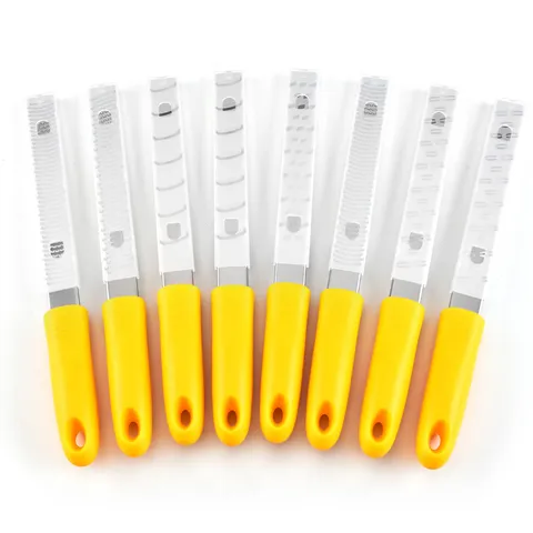 Stainless Steel Cheese Grater Multi-Functional Chocolate Lemon and Ginger Zester Kitchen Tool With Yellow Handle