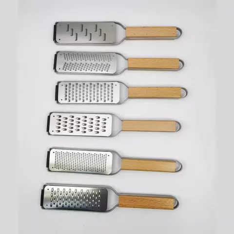 Stainless Steel Cheese Grater Lemon Zester Wood Handle Kitchen Tool For Chocolate Fruit Vegetable Slicing Cooking