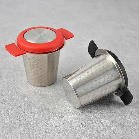 Diffuseur de Thé en Acier Inoxydable 304 Avec Poignées en Silicone et Couvercle Passoire à Thé en Maille Fine pour Tasse Théière