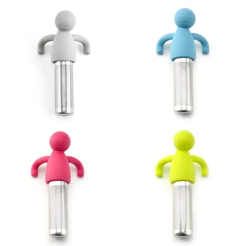 Creative Human Shaped Tea Infuser Stainless Steel Silicone Tea Strainer Loose Leaf Tea Steeper Filter Kitchen Teaware