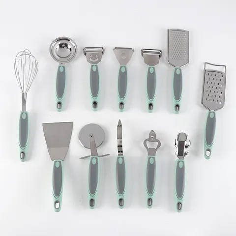 Stainless Steel Kitchen Gadgets Set Food Peeler Egg Beater Spatula Cooking Tools With Non Slip Handles Home Kitchenware