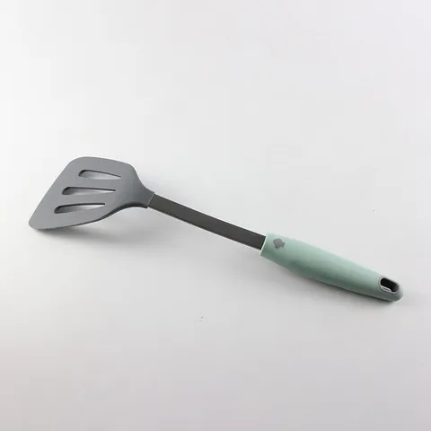 Ustensile de Cuisine en Silicone et Acier Inoxydable Épaissi Outil de Cuisine Résistant à la Chaleur Spatule Wok Cuillère à Soupe Écumoire