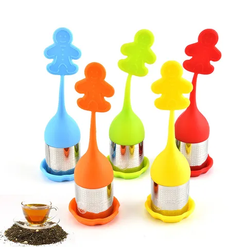 Christmas Silicone Stainless Steel Tea Infuser Cute Tree Santa Snowman Loose Leaf Tea Strainer Home Kitchen