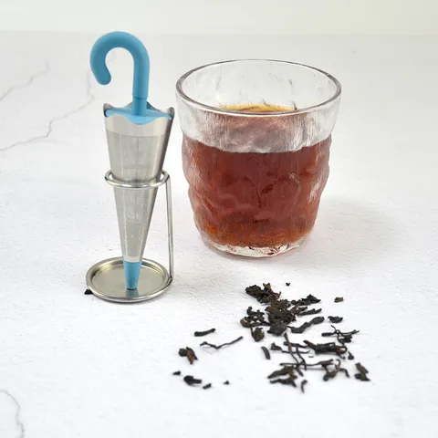 Creative Umbrella Tea Strainer Stainless Steel Loose Leaf Tea Infuser With Silicone Handle Kitchen Tea Accessories Tool