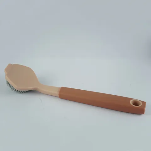 Brosse De Nettoyage De Pot À Long Manche De Ménage Brosse À Vaisselle En Plastique Bicolore Avec Trou De Suspension Outil De Nettoyage De Cuisine