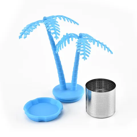 Infuseur à Thé en Cocotier en Acier Inoxydable et Silicone Résistant aux Hautes Températures Passoire à Thé en Vrac Accessoires de Service à Thé Créatifs