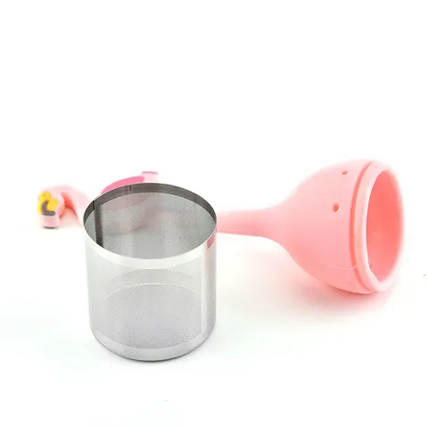 Passoire à Thé Créative en Silicone et Acier Inoxydable Forme Mignonne de Fruit Plante Infuseur de Thé en Vrac pour Cuisine