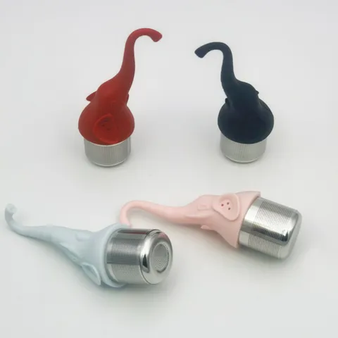 Creatieve Olifant Siliconen En Roestvrij Staal Thee-Infuser Schattig Dier Losse Blad Theezeef Voor Keuken