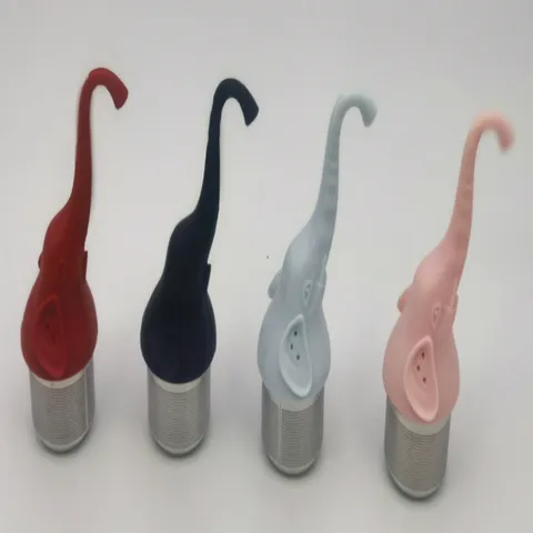 Creatieve Olifant Siliconen En Roestvrij Staal Thee-Infuser Schattig Dier Losse Blad Theezeef Voor Keuken