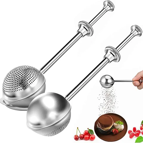 Infuseur à Thé Moderne en Acier Inoxydable de Type Presse Filtre à Boule de Thé Télescopique Outil de Cuisine