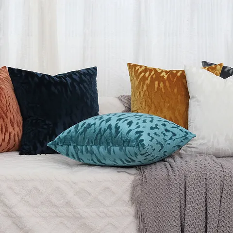 Moderno Minimalista Velluto Tessuto Federa Cuscino Tinta Unita Decorativo Copricuscino Per Soggiorno Divano Decorazioni Casa