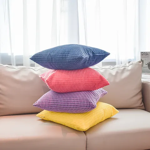 Federa per Cuscino in Velluto a Coste Moderno Minimalista Federa Decorativa Tinta Unita per Divano Soggiorno Camera da Letto
