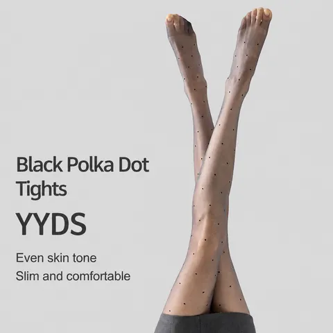 Dames Sexy Transparante Polka Dot Panty Ultradun Anti-Haak Zwarte Tights Zomer Ademende Lichte Stretch Kousen