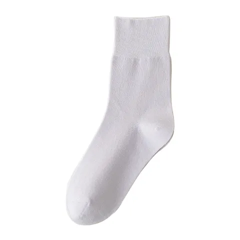 Calcetines de Tubo Medio Sólidos Delgados de Primavera Otoño para Mujer Pura Algodón Transpirable Absorbente del Sudor Casual Calcetines Largos