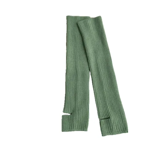 Women Fall Winter Knit Stirrup Leg Warmers Solid Color Ribbed Long Socks Casual Daily Elastic Foot Cover Fashion Legwear
