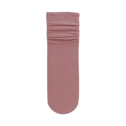 Calcetines Slouch de Color Sólido para Mujer Delgados Transpirables Acanalados Tubo Medio Casual Diario Moda Cómodos