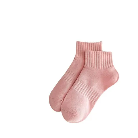 Calcetines de Tubo Medio de Algodón Puro de Color Sólido Casual para Mujer Transpirables