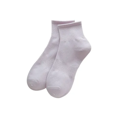 Calcetines de Media Pantorrilla de Color Sólido Casual para Mujer Primavera Verano Algodón Transpirable