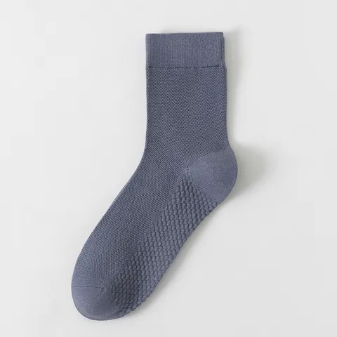 Calcetines de Tripulación de Algodón Puro para Hombre Malla Transpirable Verano Delgados Anti-Olor Absorbentes de Sudor Casuales Color Sólido