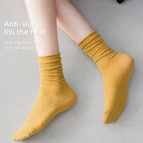 Women's Solid Color Thin Slouch Socks Breathable Candy Color Summer Nylon Socks Daily Wear Hosiery