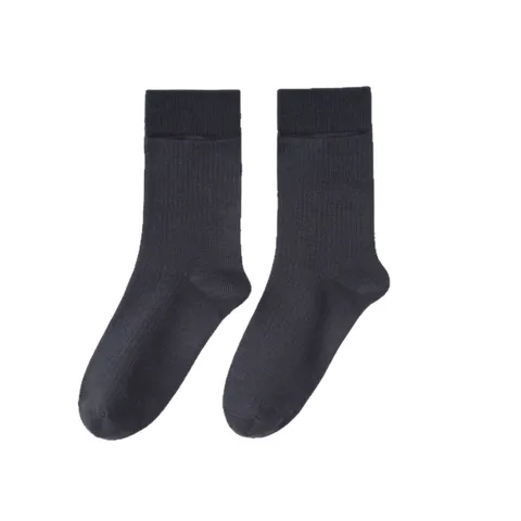 Men's Pure Cotton Business Crew Socks Ribbed Breathable Solid Color Comfortable Daily Casual Dress Socks For Men