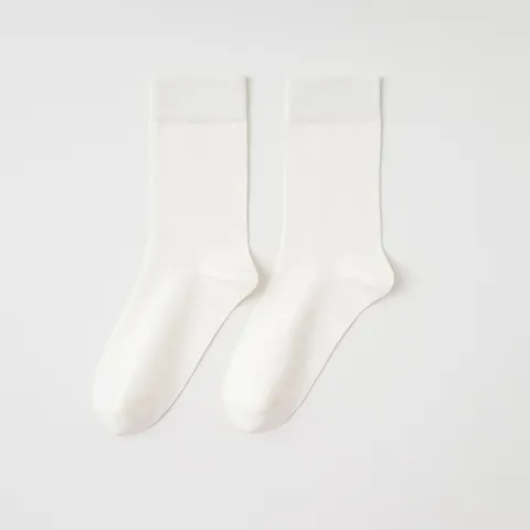 Men's Pure Cotton Business Crew Socks Ribbed Breathable Solid Color Comfortable Daily Casual Dress Socks For Men