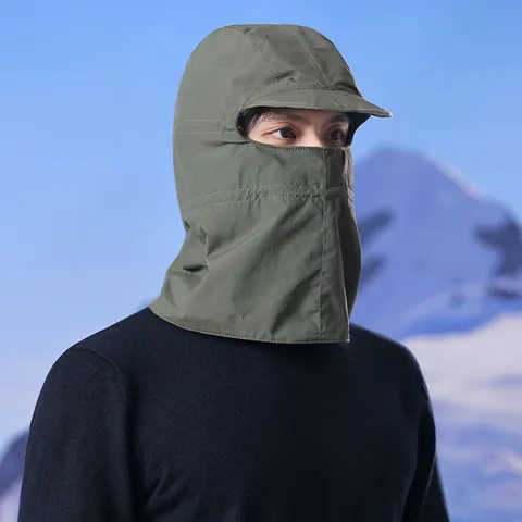 Winter Outdoor Windproof Warm Lei Feng Hat Unisex Thickened Cold-Resistant Ski Cap with Face Mask