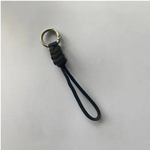 Llavero Trenzado de Cuerda de Paracaídas para Exteriores Mosquetón de Metal Cordón de Muñeca Cuerda de Mano para Llaves Bolso Colgante