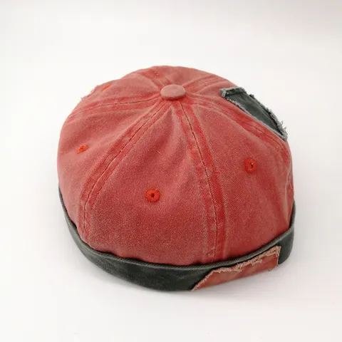 Gorro Docker Retro Hombres Mujeres Vintage Mezcla de Algodón Lavado Gorro Calavera Streetwear Borde Enrollado Gorro Marinero