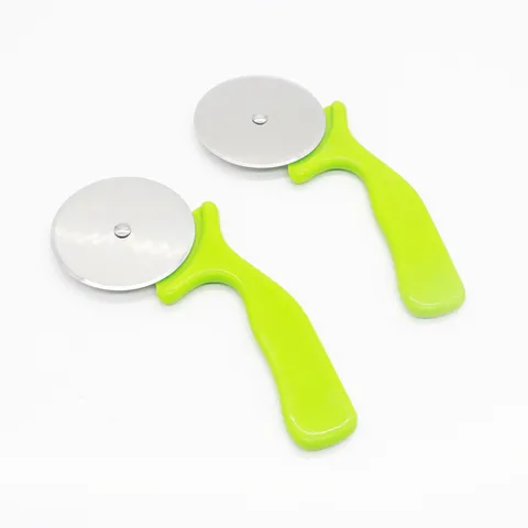 Tagliapizza in Acero Inossidabile Manico in Plastica Verde Ergonomico Taglierina a Rullo Affilata per Cucina Cottura