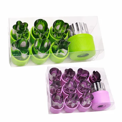 Stainless Steel Vegetable Fruit Cutter Set Cartoon Baking Biscuit Mold Kids Complementary Food Shaping Tool