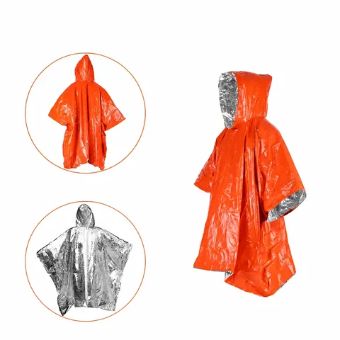 Outdoor Nood Regenjas Overleving Thermische Poncho Waterdicht Winddicht Camping Wandelen Geïsoleerde Uitrusting