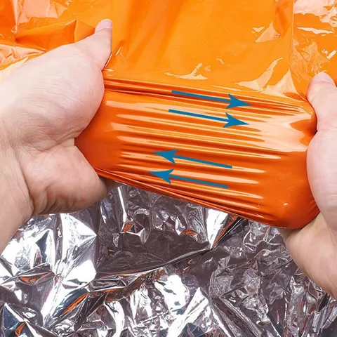 Imperméable d'Urgence Extérieur Poncho Thermique de Survie Imperméable Coupe-vent Camping Randonnée Équipement Isolé