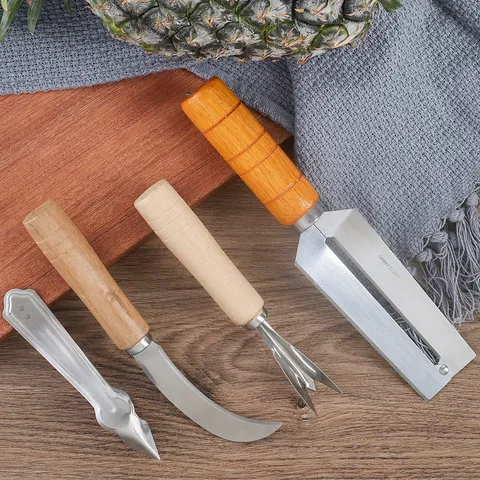 Stainless Steel Pineapple Peeler Corer Fruit Cutter Kitchen Tool Multifunctional Pineapple Eye Remover Fruit Slicing Gadget