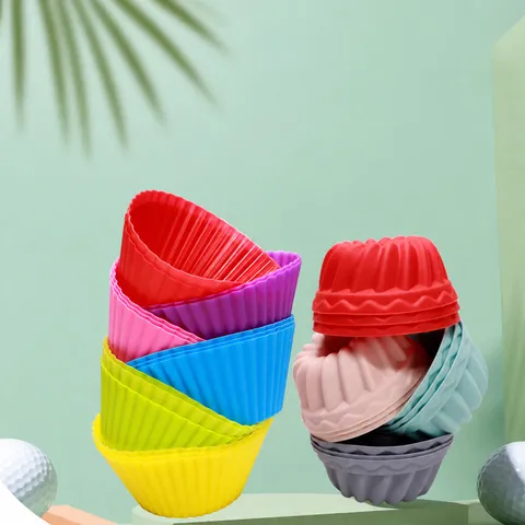 Silicone Muffin Cup Round Pumpkin Cake Mold Non Stick Baking Cup For Pastry Pudding Chiffon Kitchen Bakeware