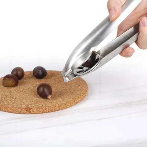 304 Stainless Steel Chestnut Opener Kitchen Nut Cracker Metal Chestnut Clip Shelling Tool Ergonomic Design