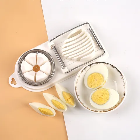 Tagliauova Manuale Multifunzionale con Filo in Acciaio Inossidabile e Base in Plastica PP per Strumento da Cucina
