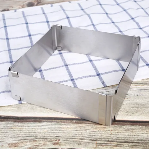 Stainless Steel Adjustable Square Mousse Ring Cake Mold Baking Tool Large Size Metal Pastry Form Kitchen Baking Accessories