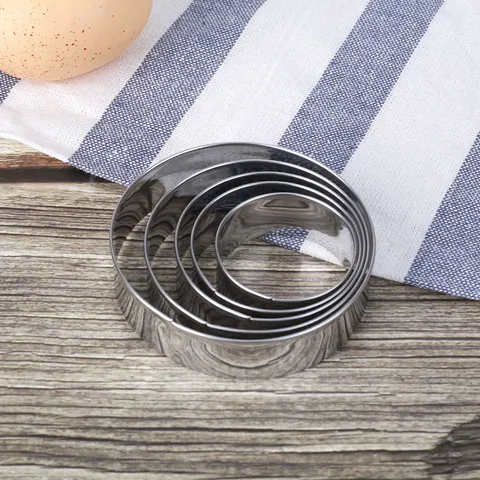 Stainless Steel Cookie Cutter Set Nested Round Star Flower Heart Biscuit Molds With PVC Box Kitchen Baking Tools