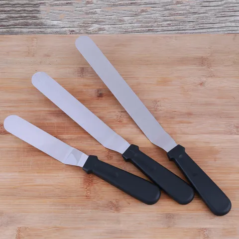Stainless Steel Offset Icing Spatula Cake Spatula With Plastic Handle Professional Baking Tool For Kitchen Decorating